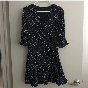 LOFT POLKA DOT FAUX WRAP ROMPER